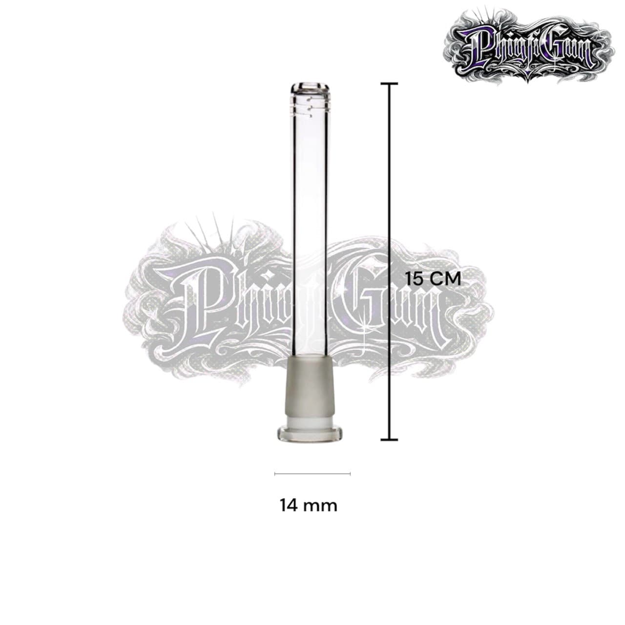 (1 FREE 1 ) ท่อแก้วบ้อง ยาว 15cm ก้านแก้ว Downstem ขนาด14mm (ยาว 15cm) -A062