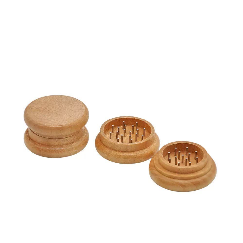[สินค้าพร้อมส่งในไทย] Grinder ไม้ ลายไม้ธรรมชาติ เครื่องบดสมุนไพรแบบพกพา บดละเอียด งานมินิมอล