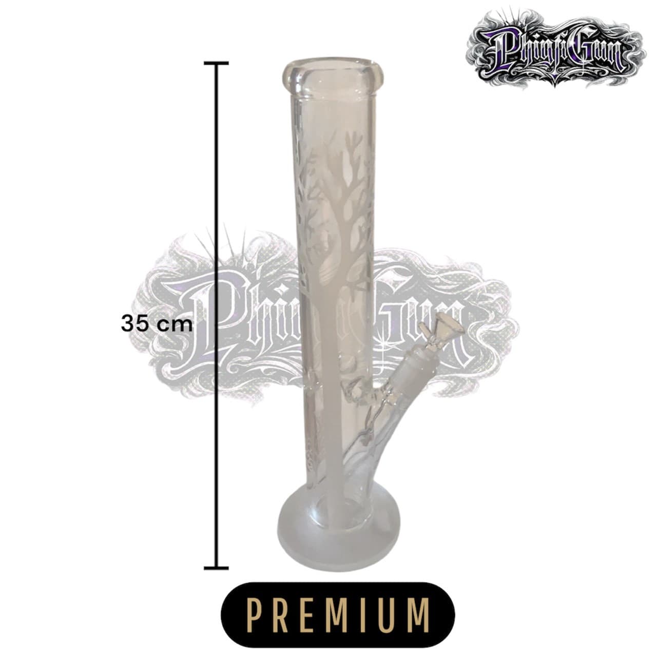 ( สินค้าหมด ) บ้องแก้วใส ( 35CM )ลายกัดทรายลิมิเต็ด PhingfiGun Exclusive Limited -B125