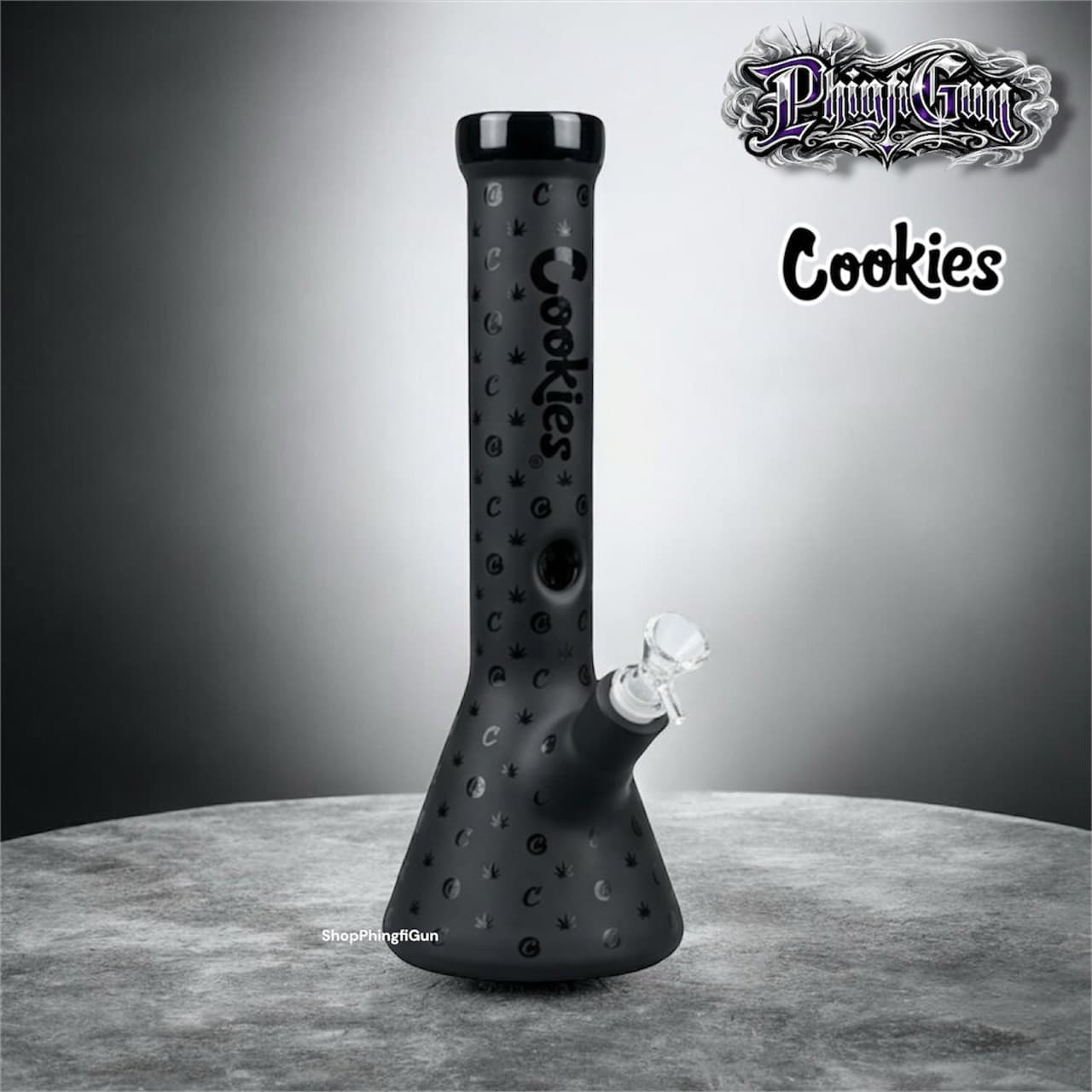 (สินค้าหมด❌) แรร์Cookies Black Edition 35cm - บ้องแก้วพรีเมียมสีดำด้านเรียบหรู