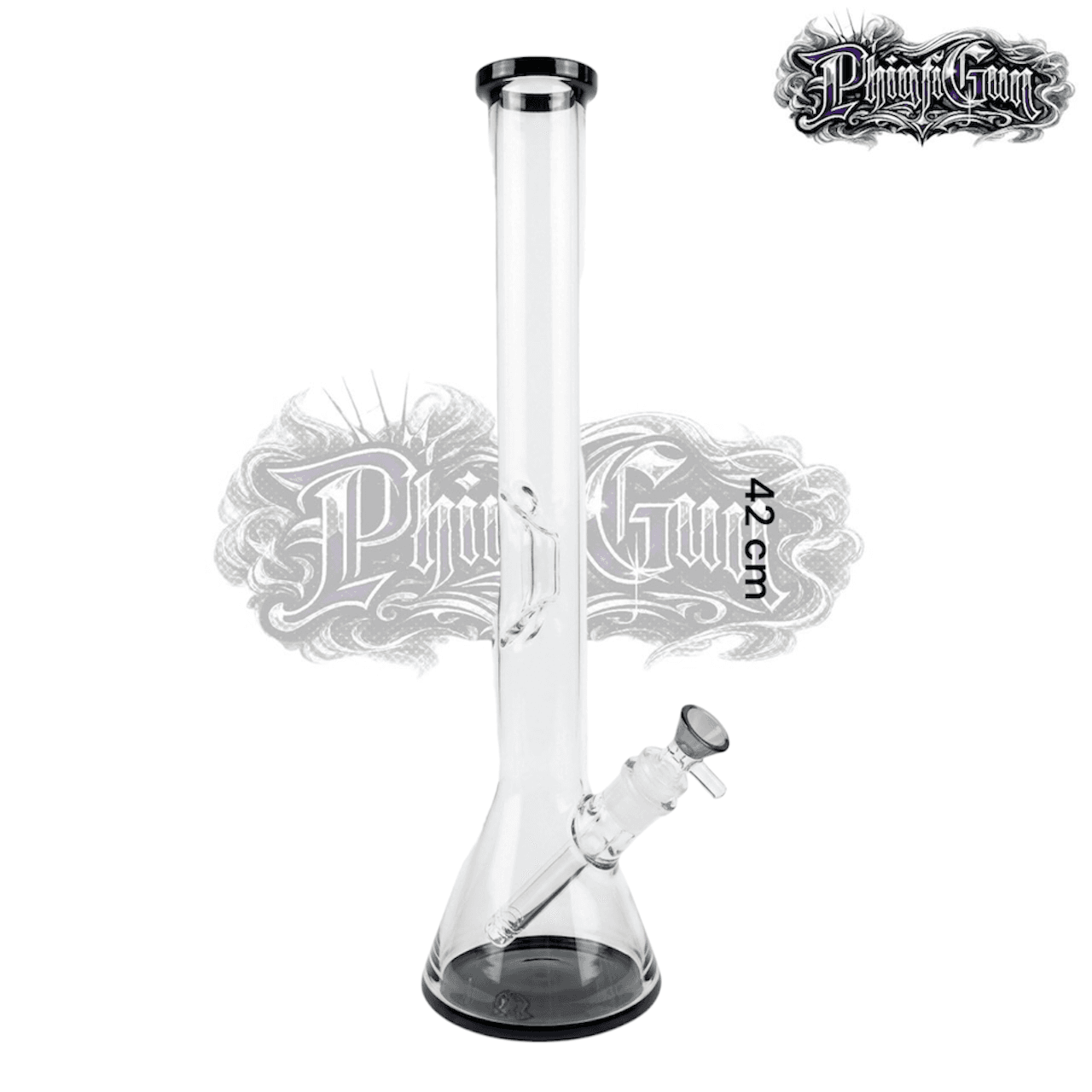 (สินค้าหมด) บ้องแก้วทรงบีกเกอร์ ทรงพิเศษ 42cm ขอบดำ แก้วหนาพรีเมียม (Beaker Glass Water Pipe)