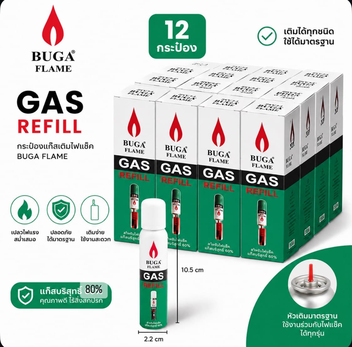 ยกแพ็คกระป๋องเล็ก Gas 12 pcs.